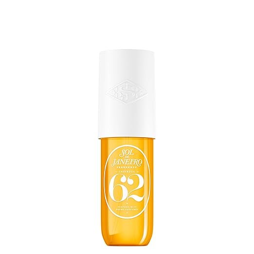 Sol de Janeiro Brazilian Crush Cheirosa 62 body mist with golden bottle, featuring warm summer scent notes of pistachio and salted caramel.