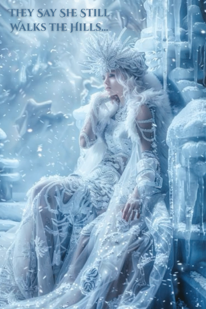 Illustration of Cailleach, the winter goddess in Scottish folklore