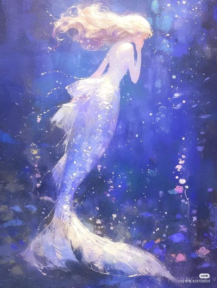 illustration of a mermaid for a real mermaid folklore story"